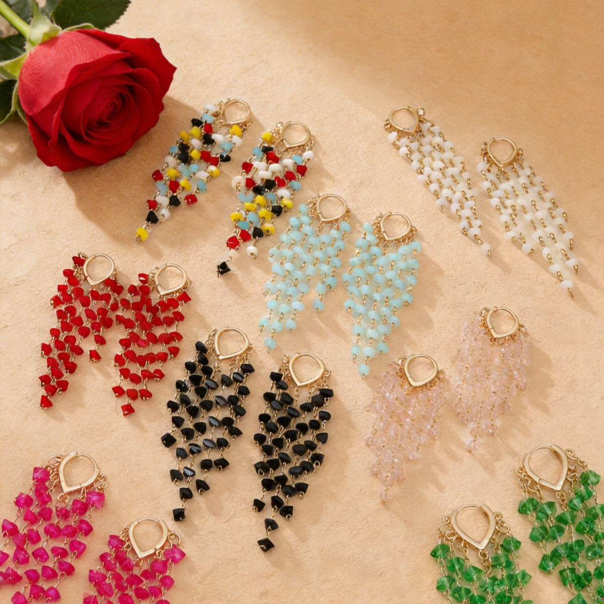 Women's Temperament Wild Crystal Tassel Ear Clip For Long Fashion Earrings
