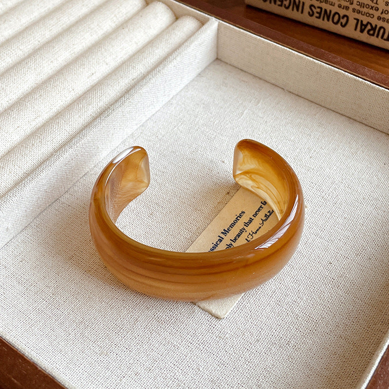 Vacation Style Acrylic Round Open-ended Fresh Sweet Niche Bracelet