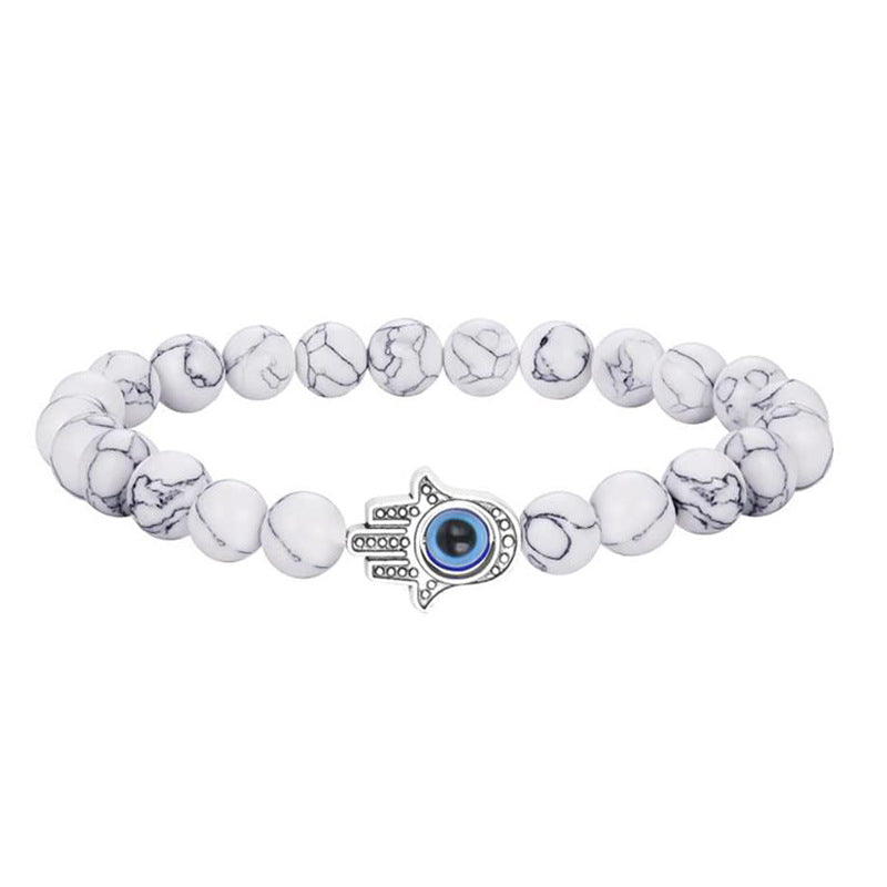 Devil Eye Fatima Palm Beaded Resin Glaze Blue Eyes Bracelets