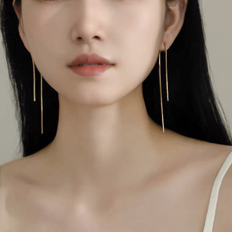 Women's Textured Tassel High-grade Simple Long Mosquito Rings