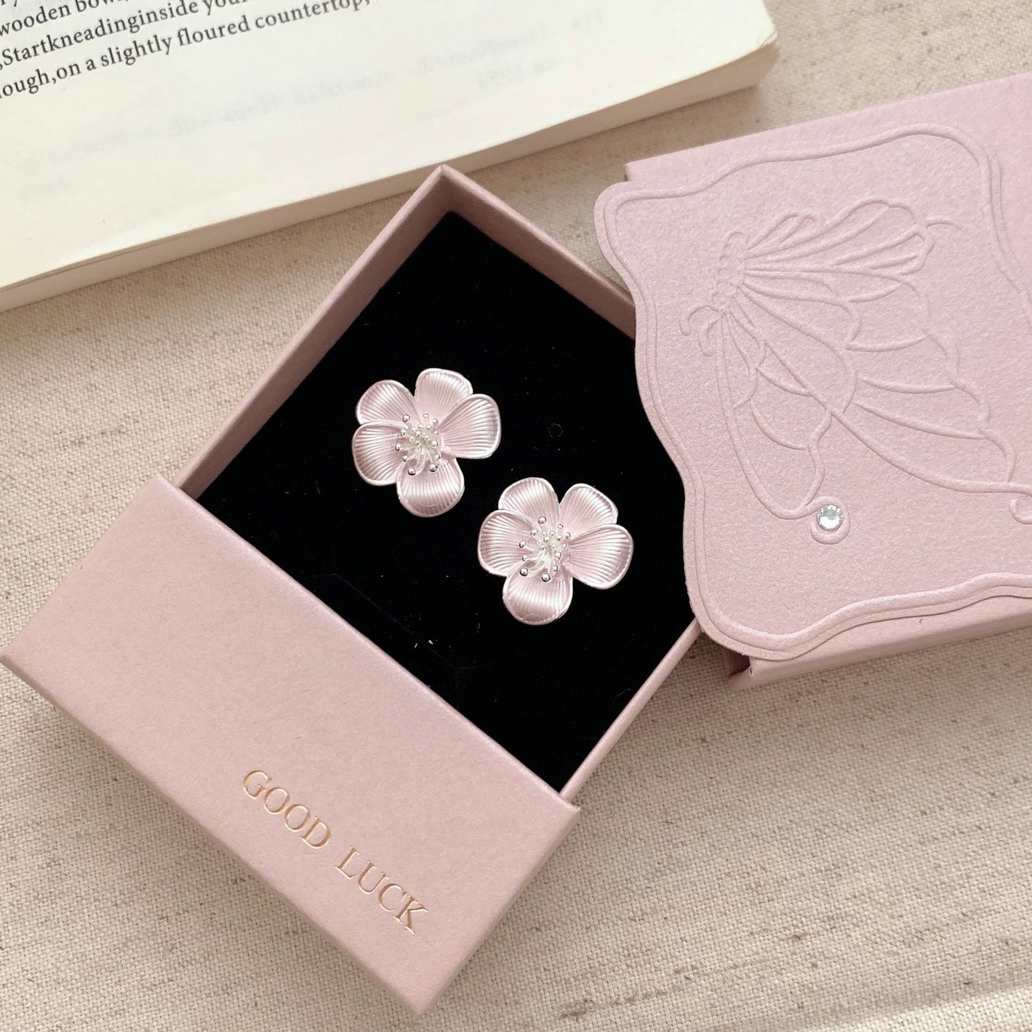 Painted Flower Sier Needle Sweet Fairy Style Niche Gentle Fresh Earrings
