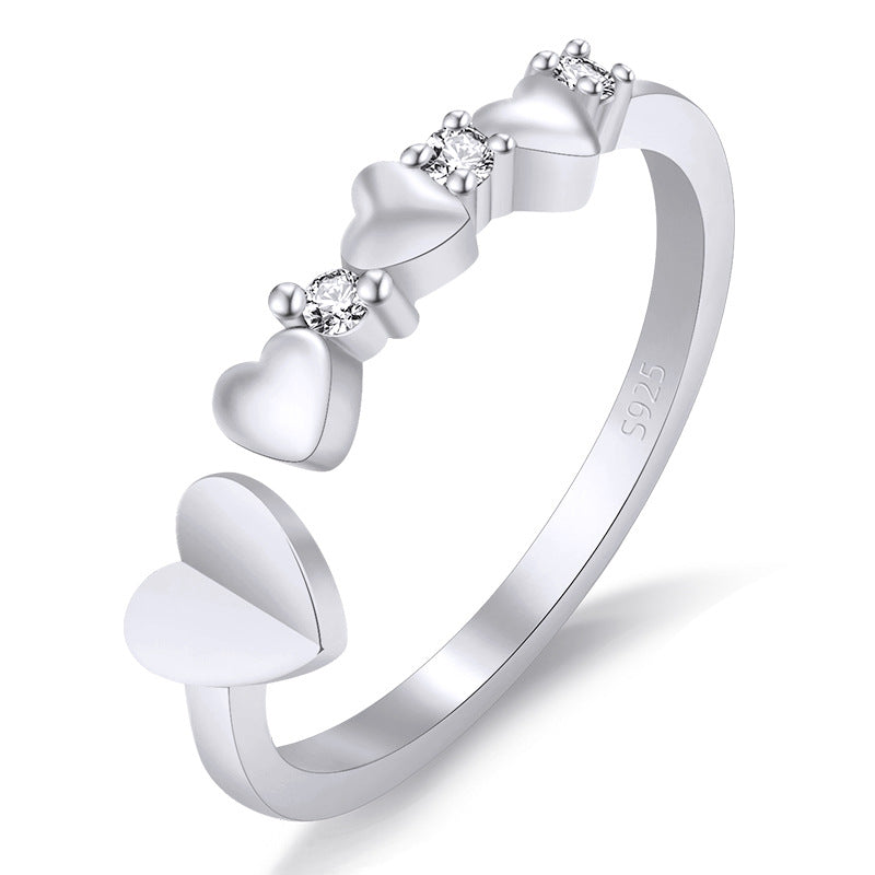 Luxury Heart-shaped Open Female Index Finger Rings