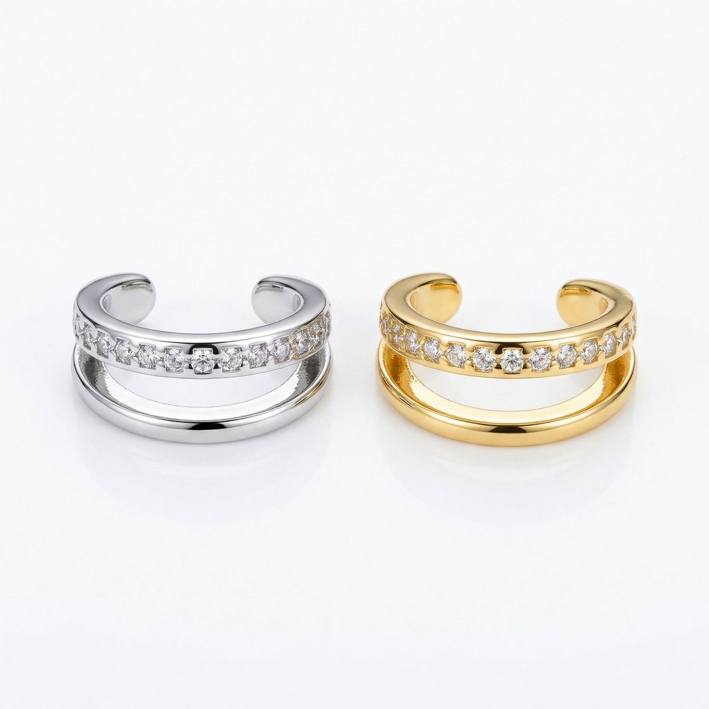 Copper Micro Inlaid Zircon Shaped Exquisite Versatile Without Ear Clip