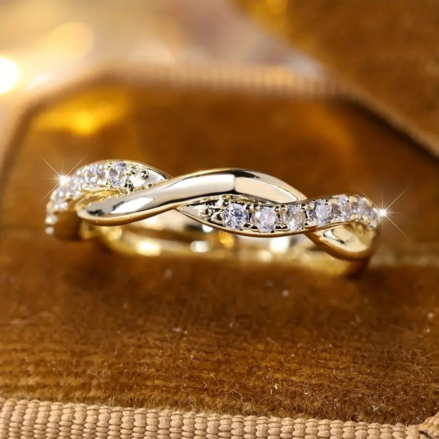 Women's Gold Color Cross Finger For Ring
