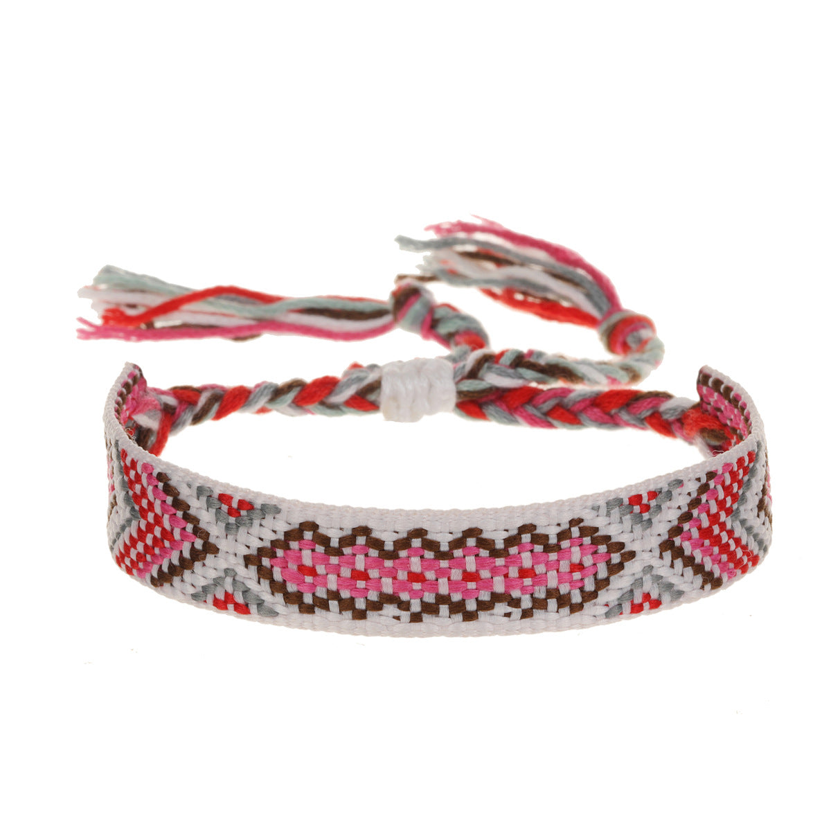 Hand-woven Adjustable Ethnic Friendship Rainbow Carrying Bracelets