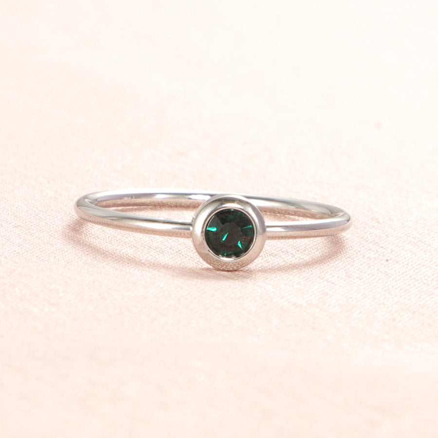 With Birthday Stone Personality Simple Birthstone Rings