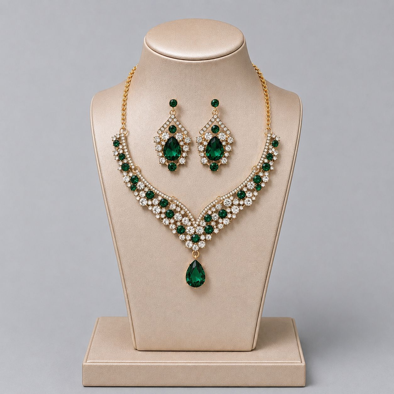 Alloy Rhinestone Light Luxury Dinner Dress Jewelry Set