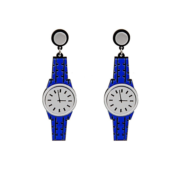 Aiguille créative montre personnalisée acrylique Simple mode géométrie boucles d'oreilles