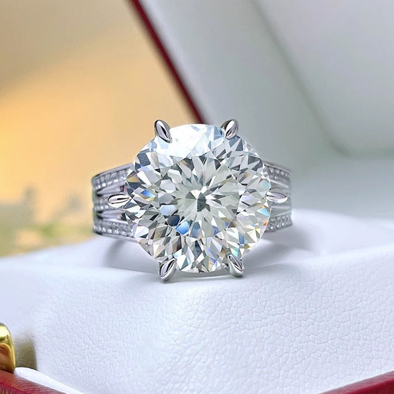 Karat Imitation Moissanite Big Diamond Eight Rings