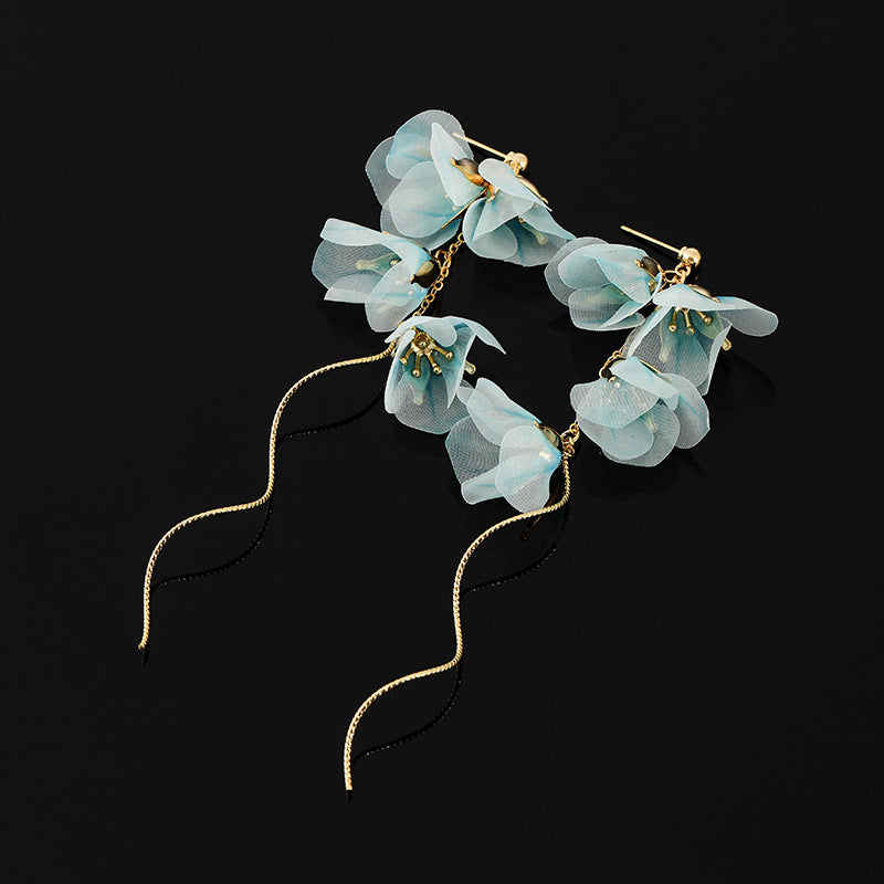 Fairy Light Blue Flower Mosquito Coil Ear Clip
