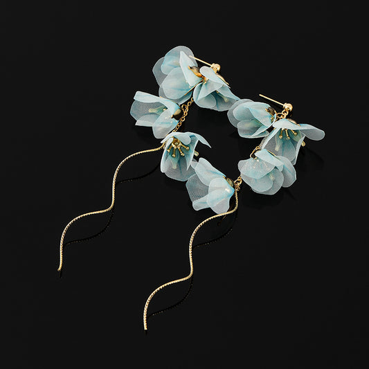 Fairy Light Blue Flower Mosquito Coil Ear Clip