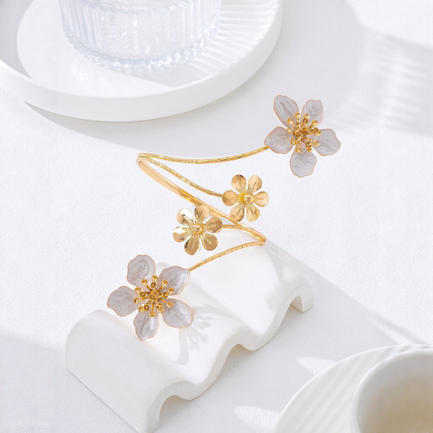 Flowers Armband Metal Opening Fashion Five Petal Flower Bracelet