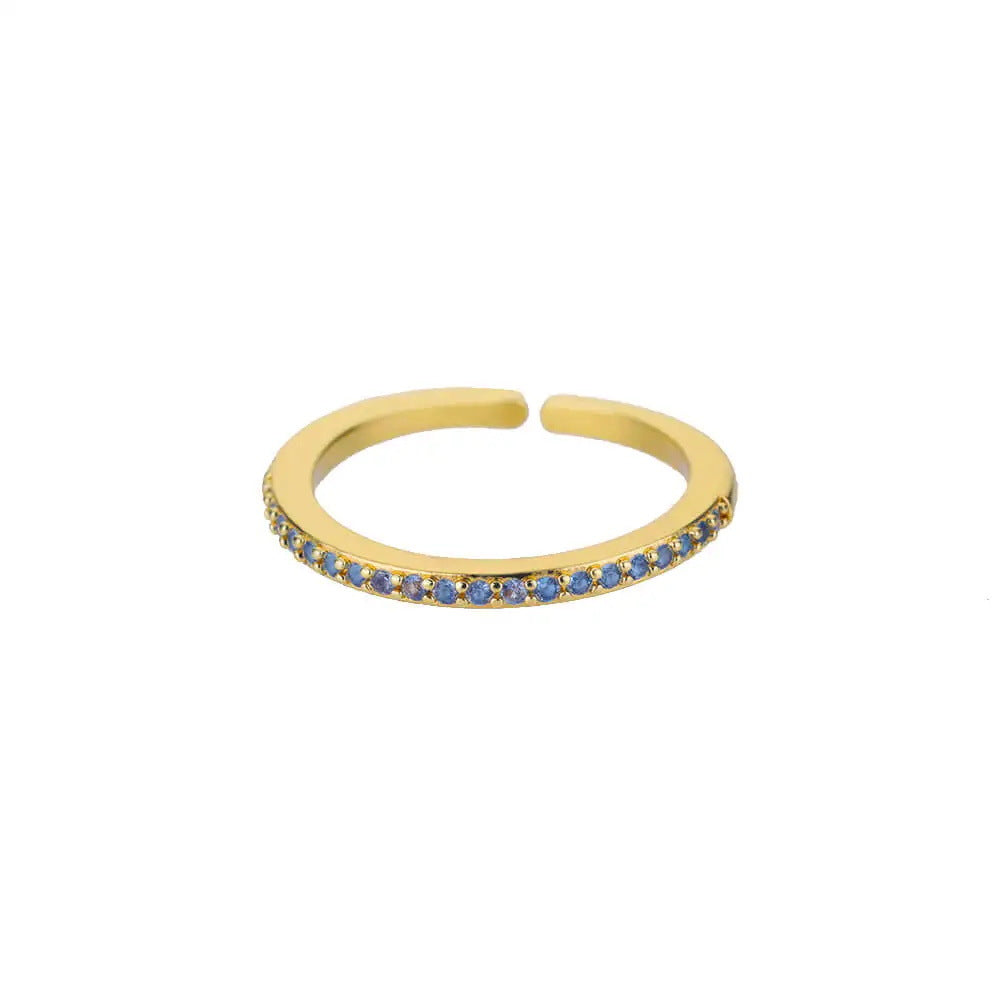 Women's Geometric Color Zircon Gold Personalized Simple Ring