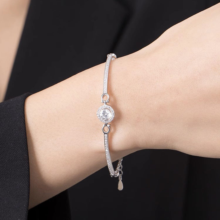 Women's Sun Couple Sier-plated Light Luxury Minority Exquisite Design Chinese Valentine's Bracelet