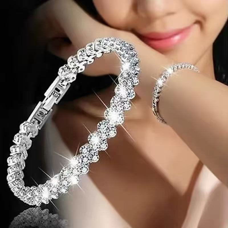 Women's Light Luxury High-grade Sterling Sier Flashing Zircon Bracelets