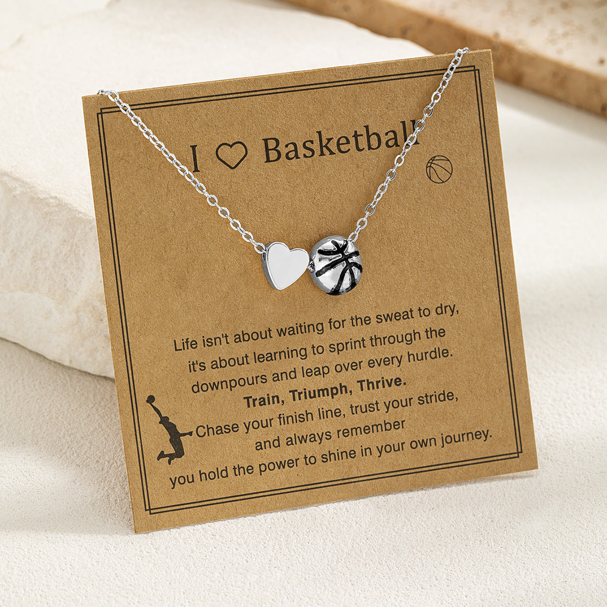 Sports Style Card Alloy Love Cross Basketball Necklaces