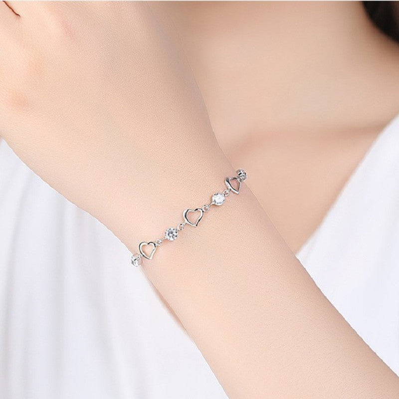 Bijoux cristal Zircon améthyste coeur femme Bracelets