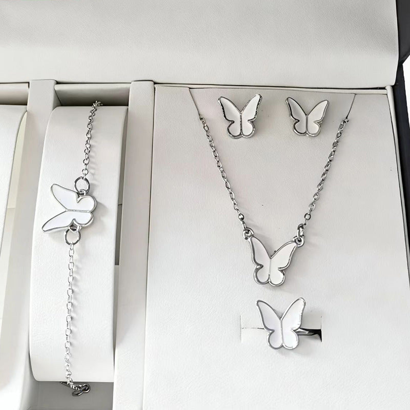Drip Glazed Exquisite Simple Minority Fashion High-grade Clavicle Chain Elegant Jewelry Set