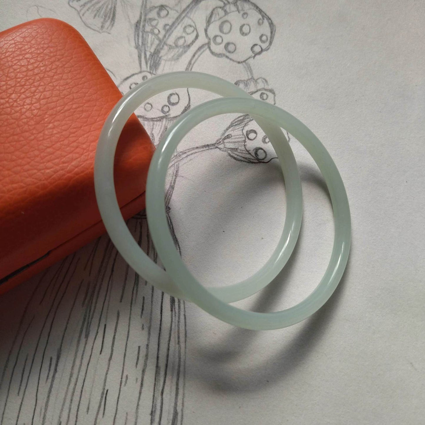 Crystal Transparent Series Glass Imitation Jade Fine Jingle Han Chinese Bracelet