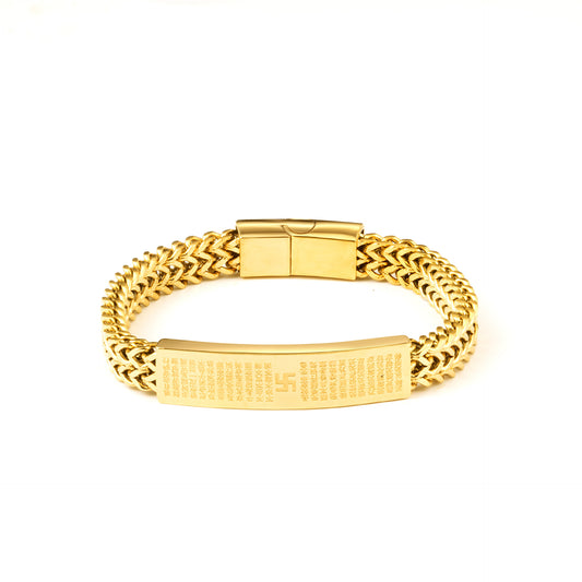 Men's Square Front Back Grinding Cuban Link Bracelets