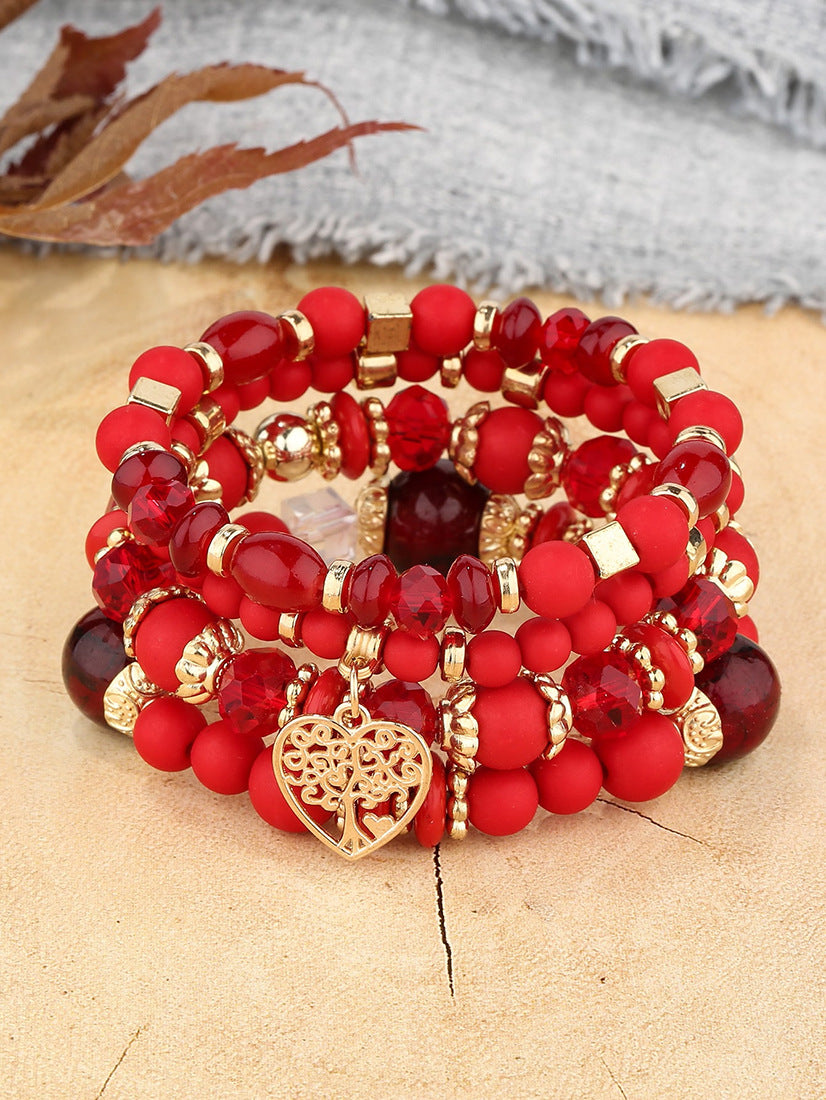 Fashion Bohemian Ethnic Style Crystal Peach Bracelets