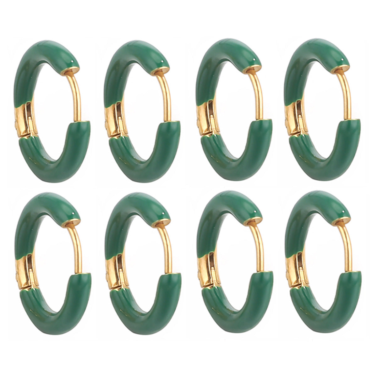 Enamel Color Handmade Oil Dripping Stainless Steel Clip Titanium Classic Ear Buckle