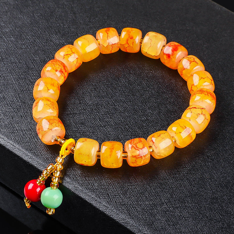 Flower Crack Barrel Beads Crystal Small Bracelets