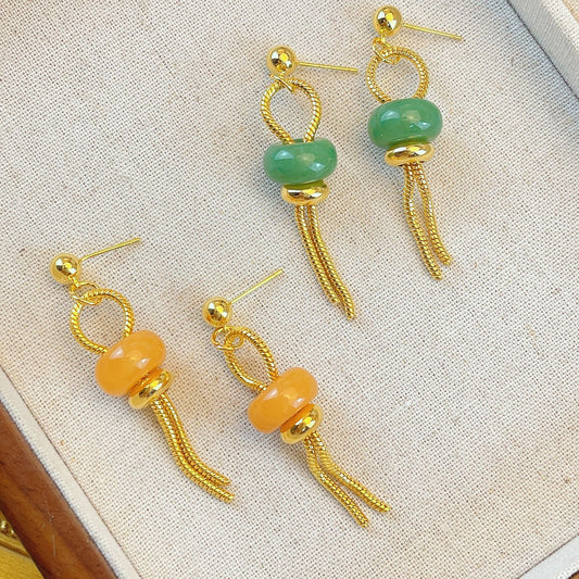 Boucles d'oreilles à pampilles en forme de petit poivron de style chinois pour femmes