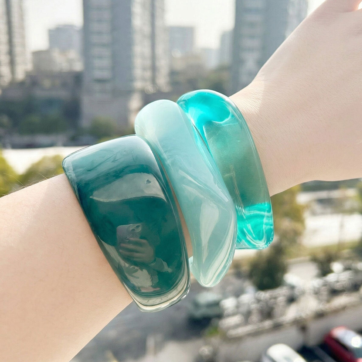 Geometric Resin Stylish Simple Versatile Blue Bracelets
