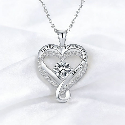 Women's Month Birthstones Heart Of Eternity Double Layers Loving For Necklace