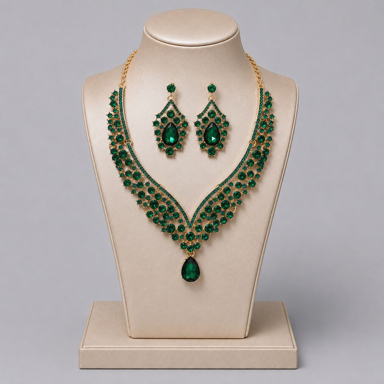 Alloy Rhinestone Light Luxury Dinner Dress Jewelry Set