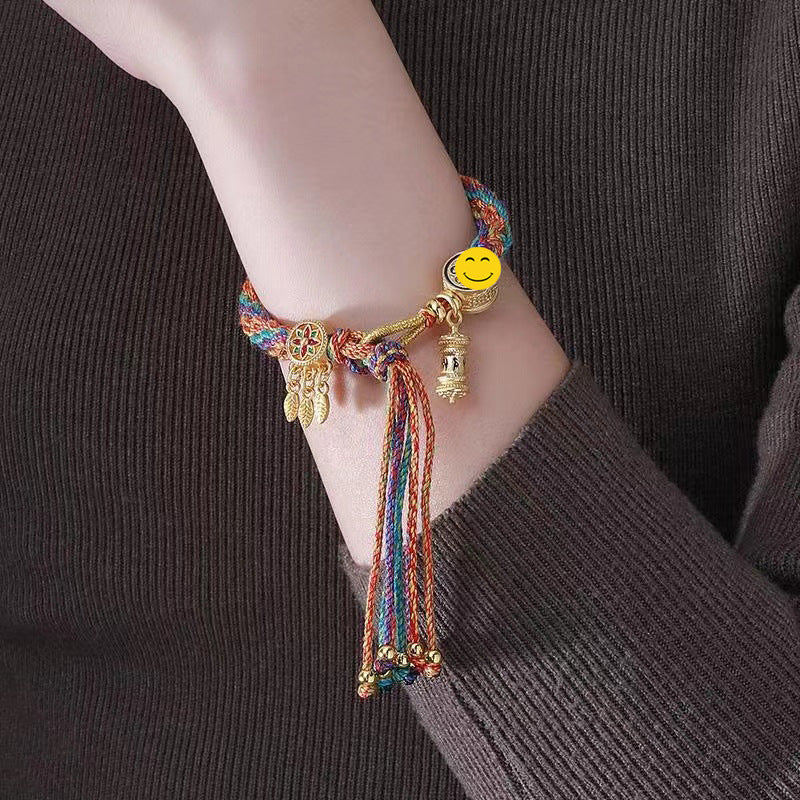 Buddha Colorful Style Reincarnation God Wealth Carrying Strap Bracelets