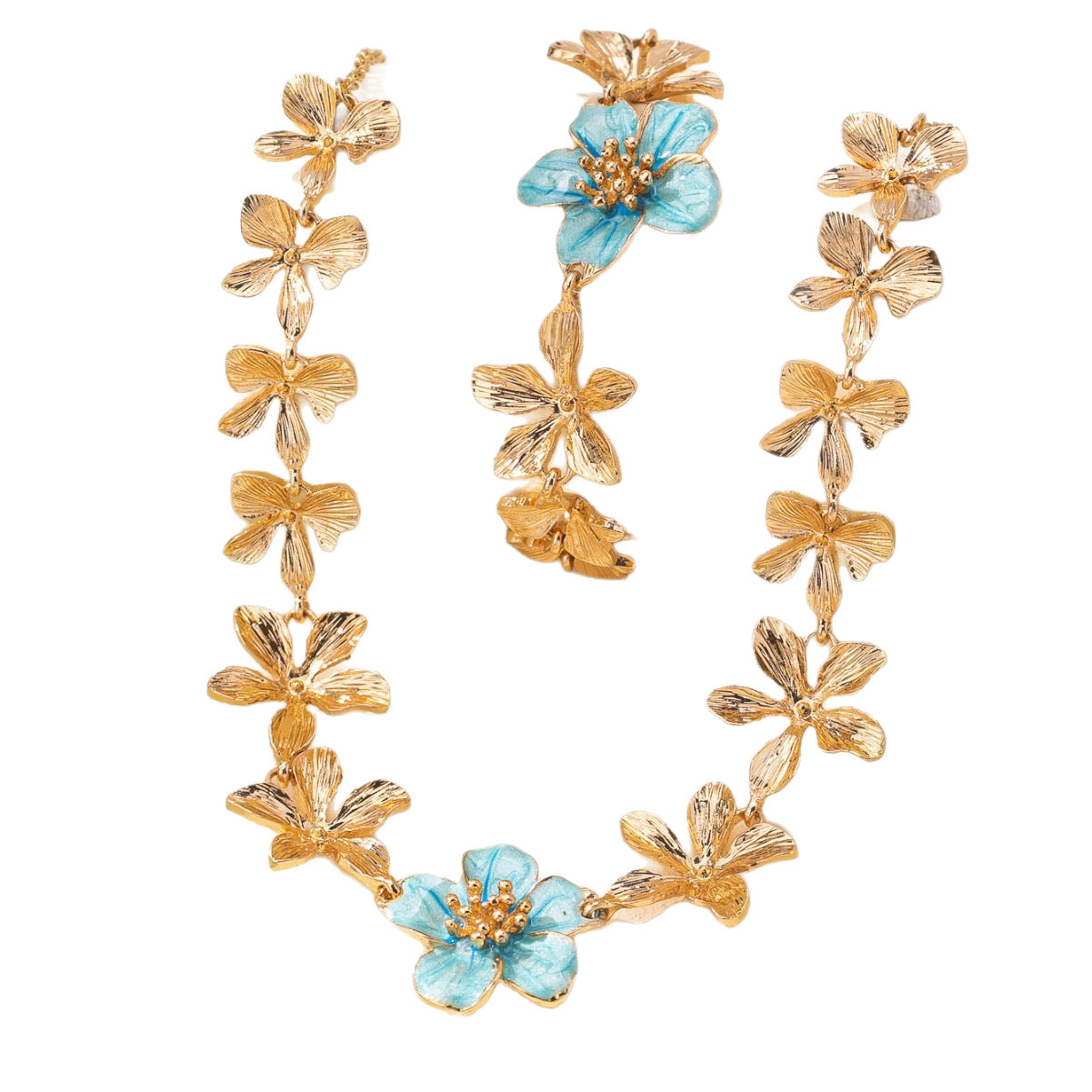 Women's Fashion Flower Special Interest Light Luxury Temperament Jewelry Set