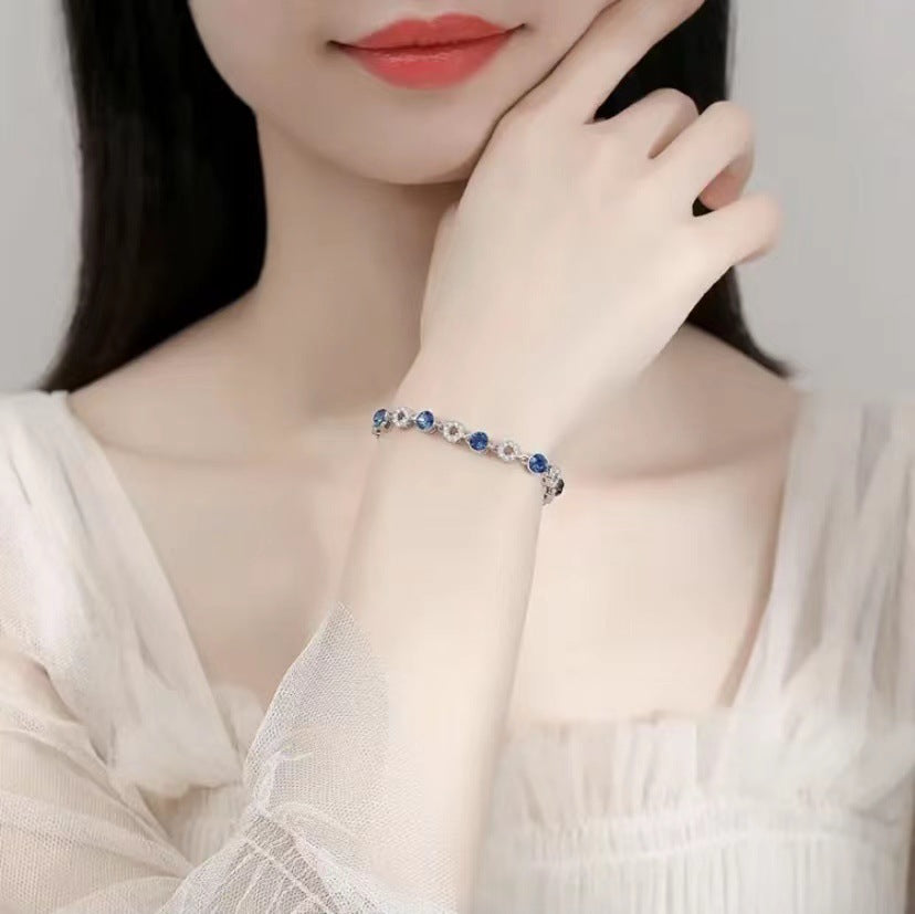 Women's Sterling Sier Ocean Heart Style Light Luxury Minority Bracelets