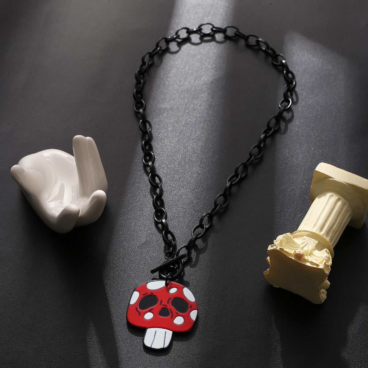 Starry Sky Skull Mushroom Halloween Cartoon Necklaces