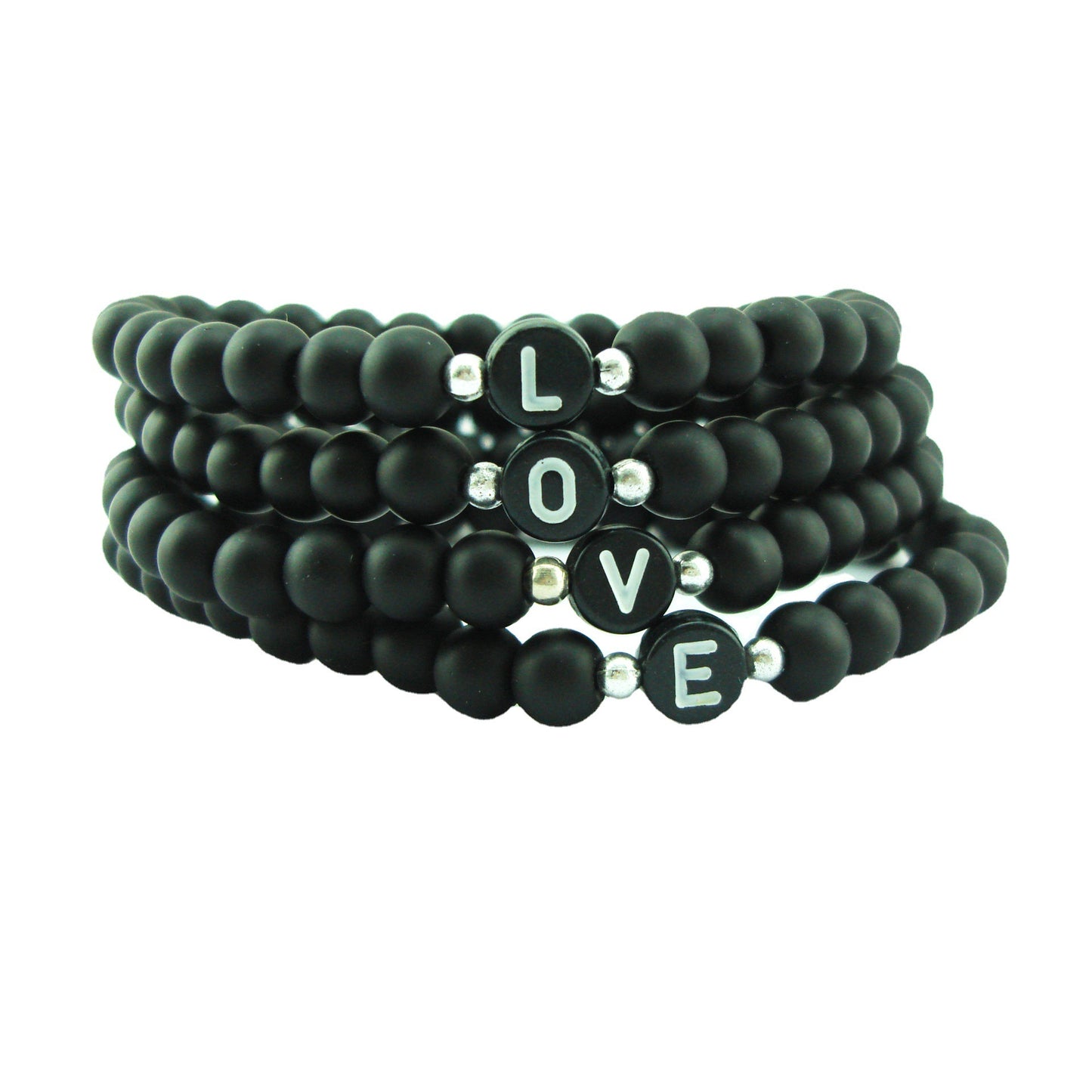 Style Free Match Letter Frosted Imitation Black Armbänder