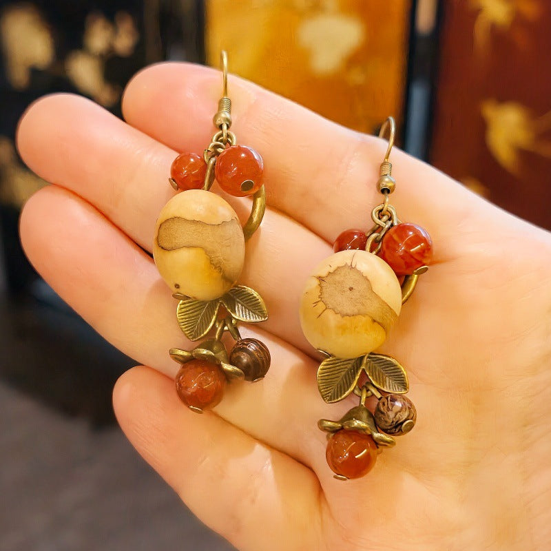 Handmade Plant Fruit Mori Style Chinese Hawthorn Artistic Rings