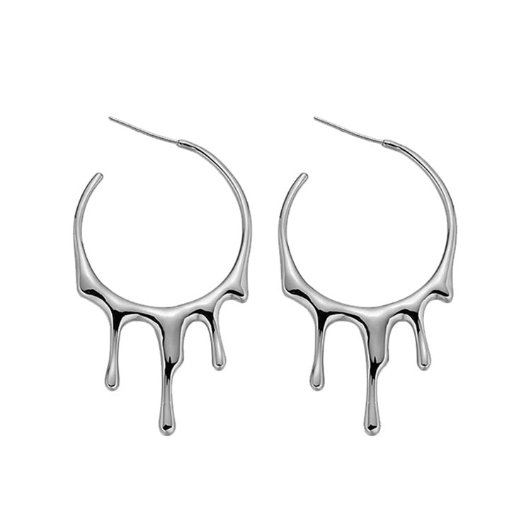 Women's Liquid Lava Tide Niche Design Frosty Earrings