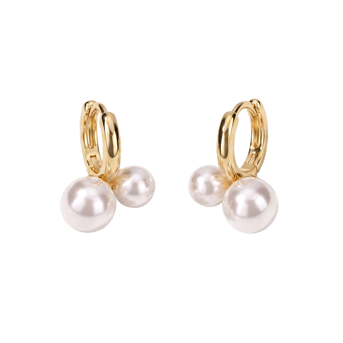Pearl French Retro Clip Gentle Mocha Rings