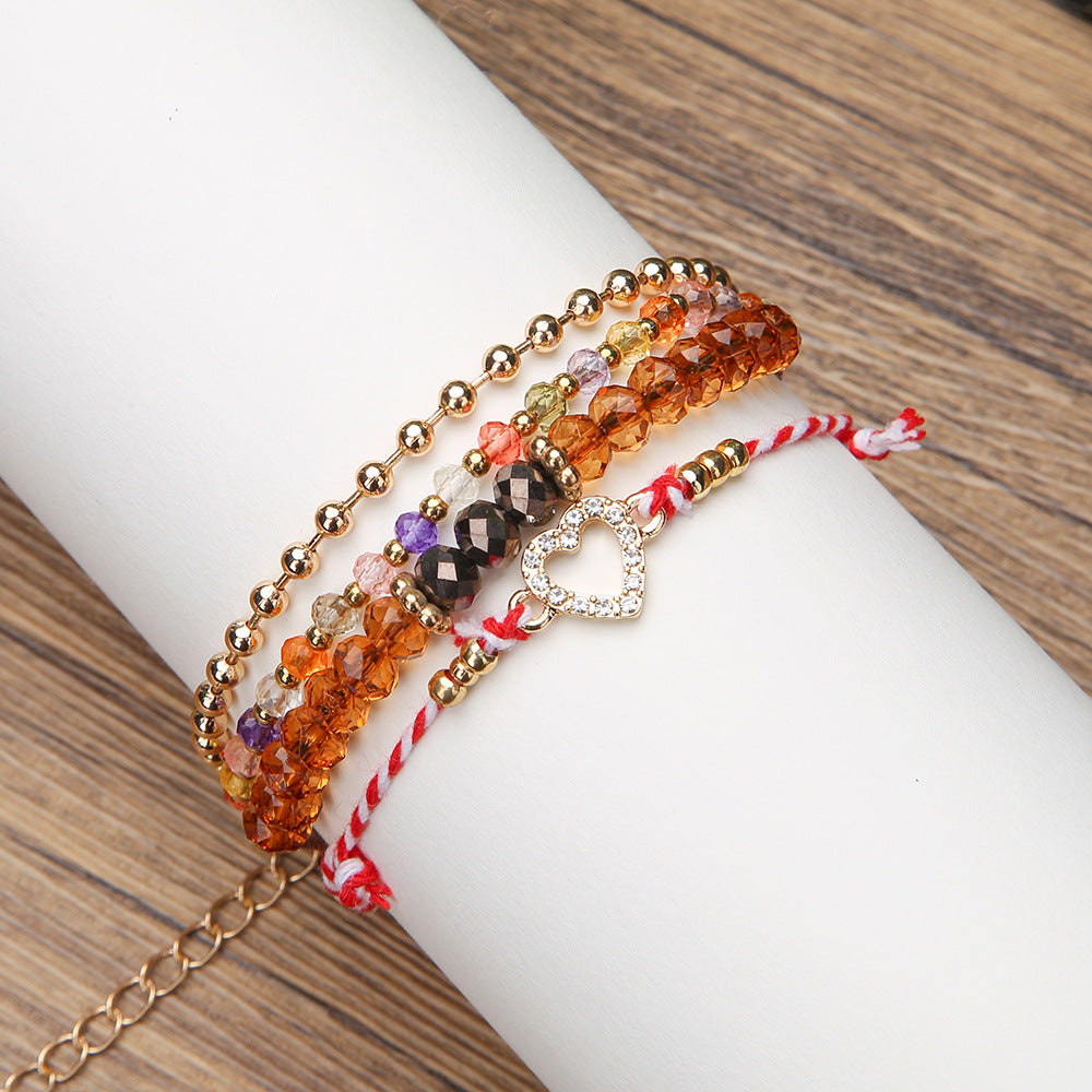 Micro Glass Bead Hand-woven Beads Female Bracelets