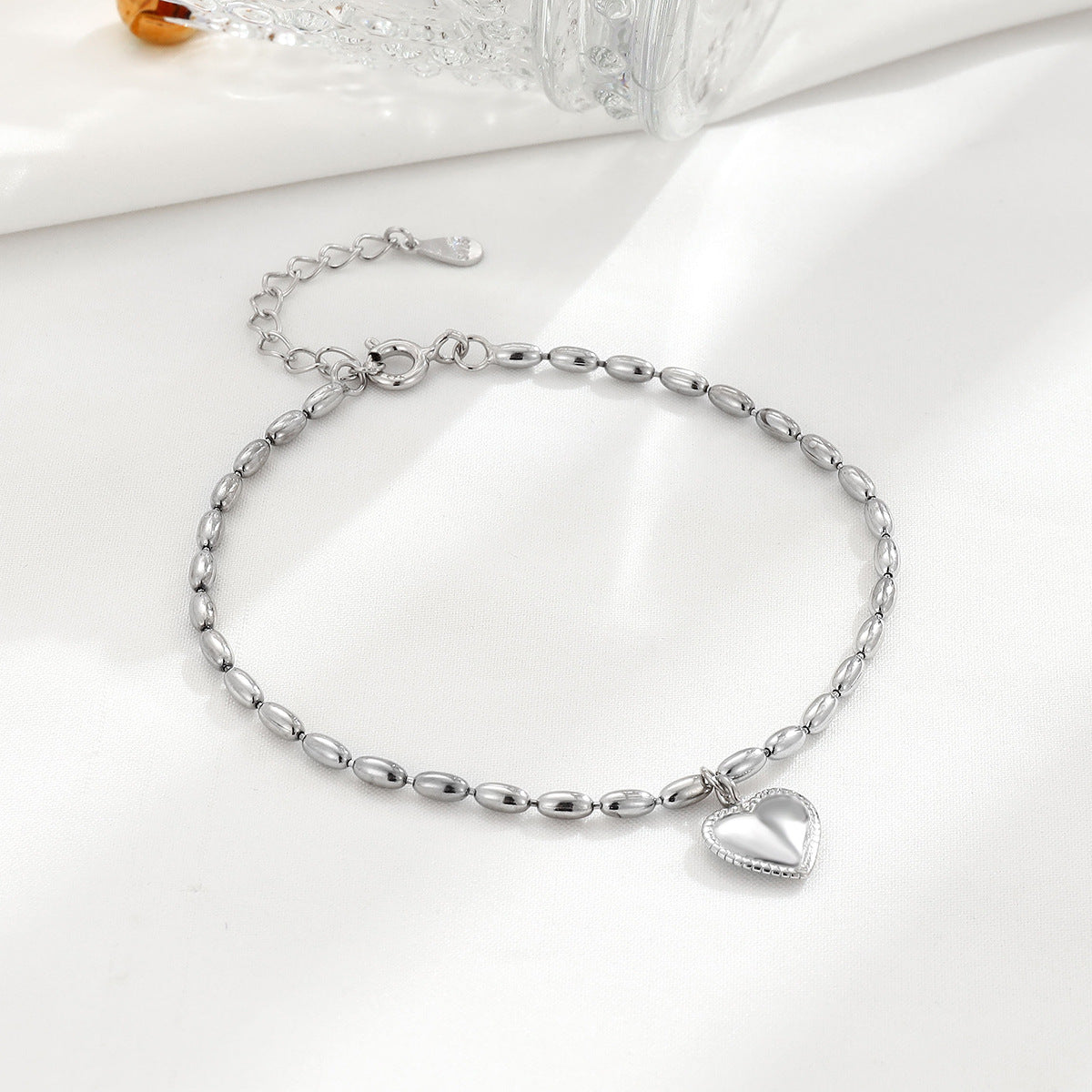 Bracelets de minorité capricieuse en grains de riz en argent sterling pour femmes