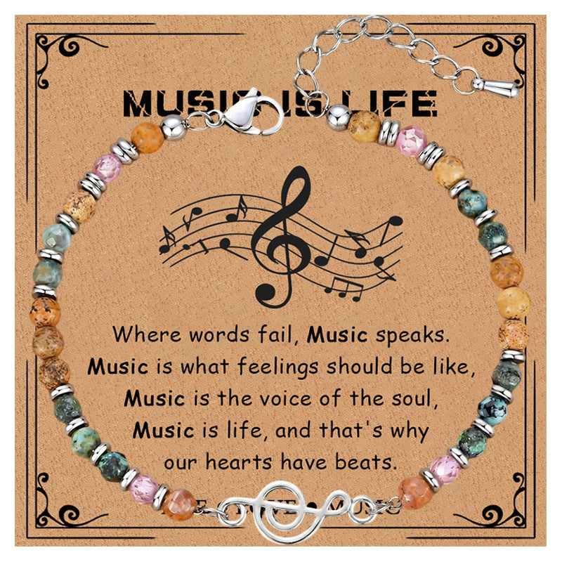 African Turquoise Crystal String Beads Musical Bracelets