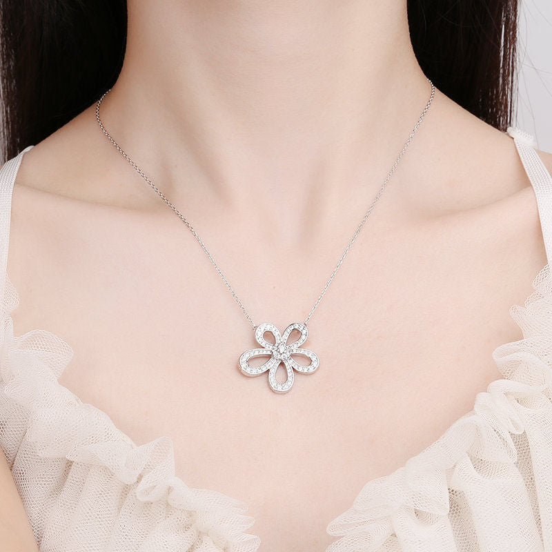 Diamond Sunflower Simple Delicate Indie Clavicle Chain Temperament Necklaces