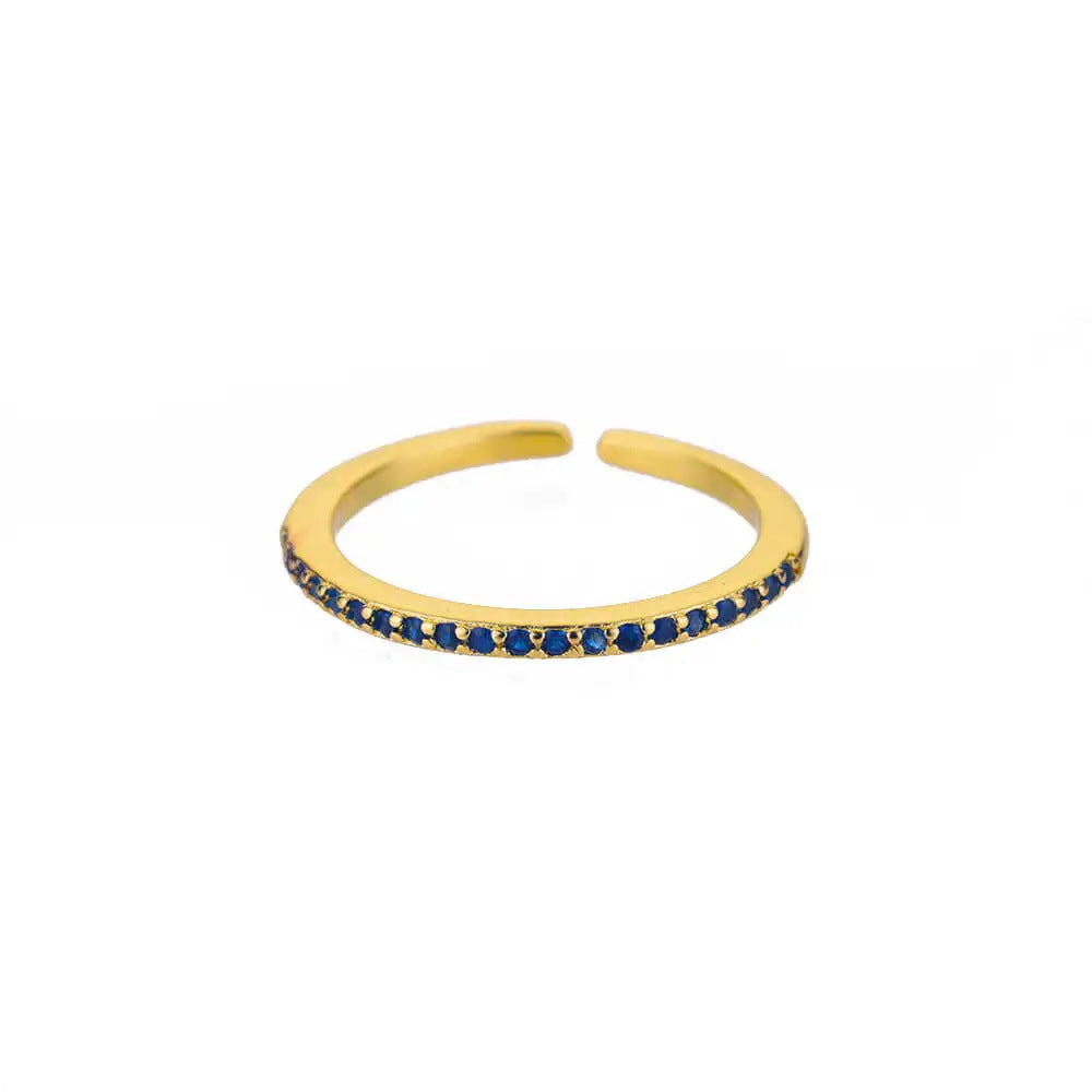 Women's Geometric Color Zircon Gold Personalized Simple Ring