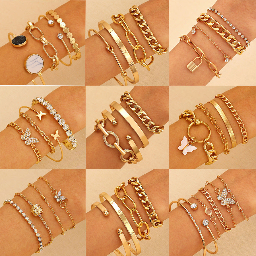 Durable Women's Chain Layered Retro Simple Bracelet