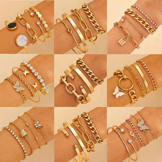 Durable Women's Chain Layered Retro Simple Bracelet
