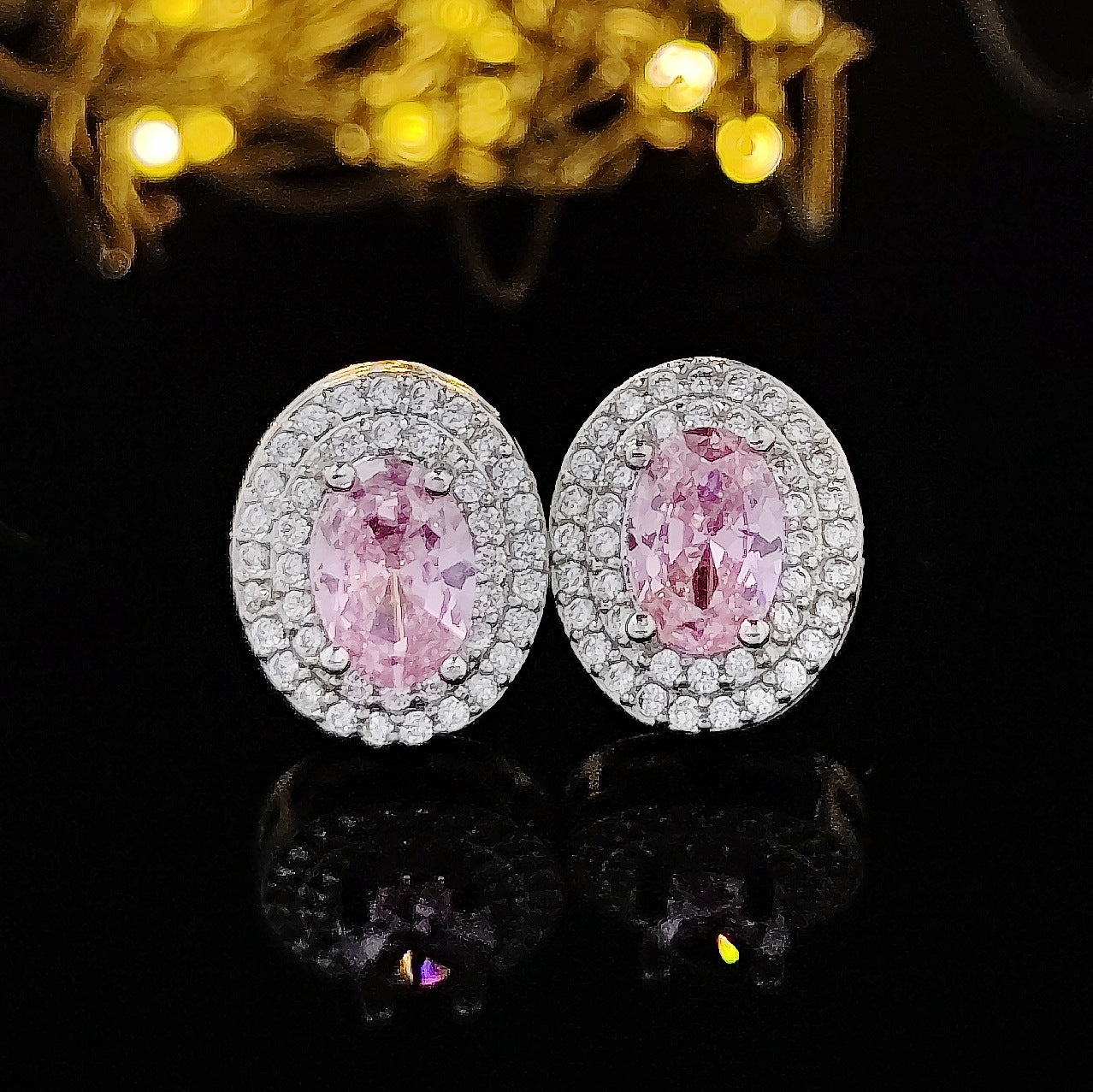 Women's Pink Zircon Niche Advanced Design Sense Earrings