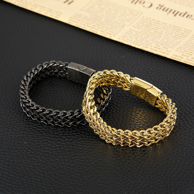 Men's Jewelry Simple Personality Woven Double Row Bracelets