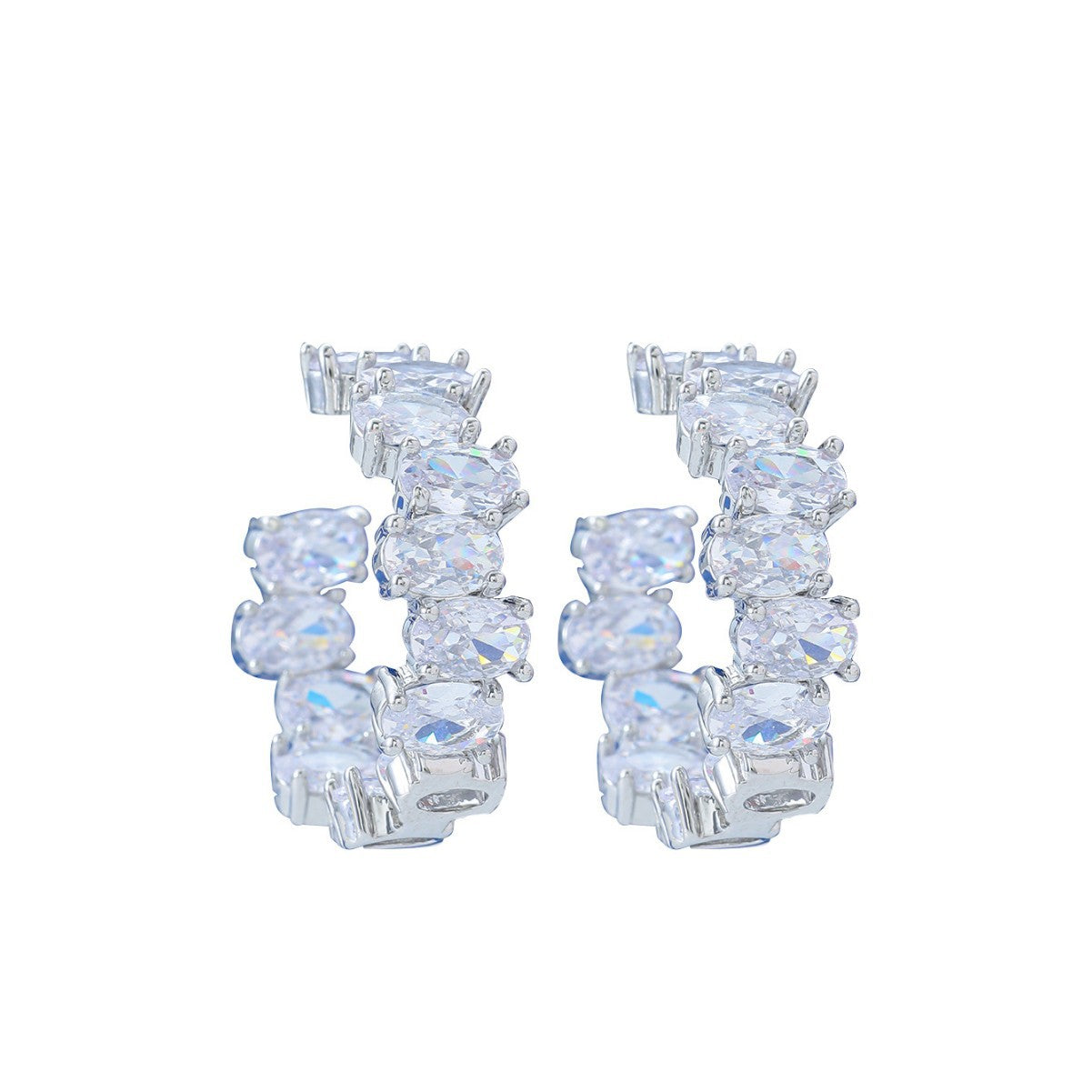 Women's Inlaid Zircon Super Flash Shaped High-grade Light Luxury Stud Earrings