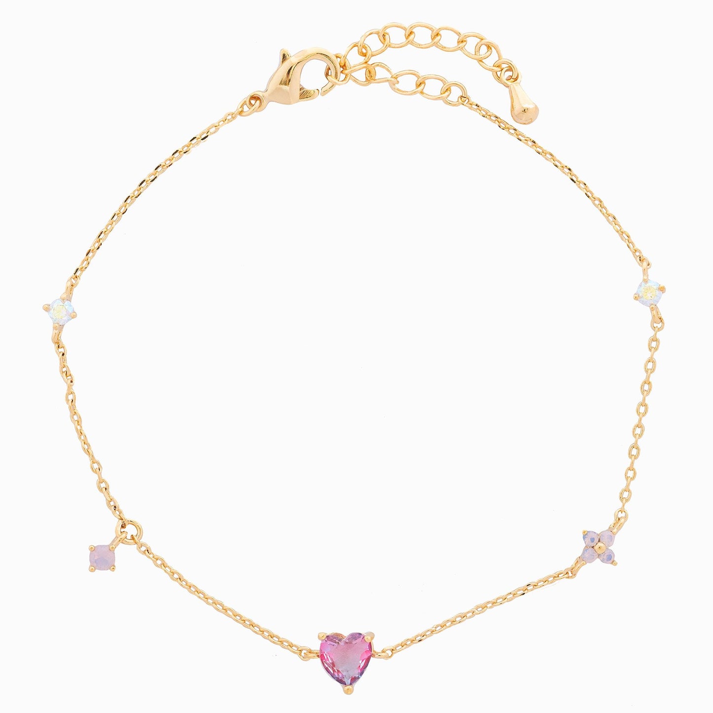 Sweet Pink Heart Female Light Luxury Bracelets